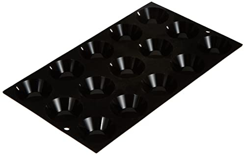De Buyer - Plaque de 15 mini-Tartelettes MOUL'FLEX en silicone - 17,5 x 30 cm -, Noir