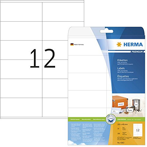 300 HERMA 4363 Etiketten / weiß / 105,0 x 48,0 mm