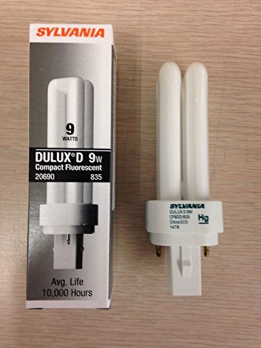 20 Sylvania 20690 CF9DD/835/Eco 9W 3500K 2PIN Compact Fluorescent Lamps