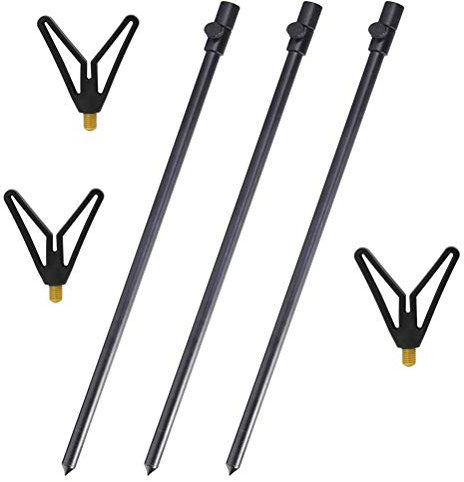 Croch Bankstick 3 STK. Rutenhalter Teleskop Erdspieße Bank Stick Set zum Karpfenangeln