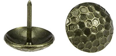 sourcing map Clou Tapissier Clou Ameublement Clou Meuble Punaise Pointe Tapissier Tapis Décoration 19mm Tête Diamètre Rond Pouce Laiton Tone pour Sofa Lit 20Pcs