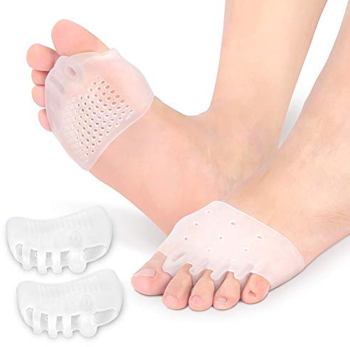 Ballenpolster Gel, Metatarsal Pad Vorfußpolster Fußpads, Hallux Valgus Zehenspreizer toe separator mit Vorfußpolster zu Verhindern Sie Reibungsschwielen Blasen, Linderung von Mittelfußschmerzen