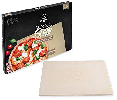 MOESTA-BBQ 19217 Pierre à Pizza rectangulaire 45 x 35 cm Cordiérite Pierre Naturelle – Pizza Italienne du Barbecue – Passe au Four
