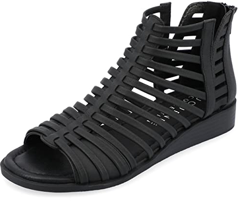 Journee Collection Women's Delilah Gladiator Sandals, Black, 6.5