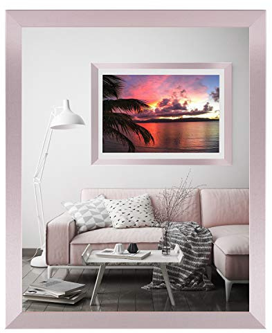 rahmengalerie24 Cornice portafoto 40 x 100 cm, in legno rosa, vetro acrilico, senza passepartout, per foto o immagini, in MDF, senza immagine Alice