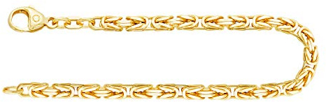 EDELIND Königskette Gold 585, Echtgold Armkette 3.2 mm mit Stempel aus Gelbgold, Goldarmband aus Deutschland, Herrenschmuck mit Karabinerverschluss, Länge 20 cm, Gewicht ca. 14.1 g.