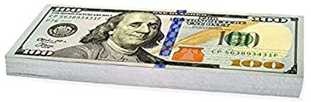 Scratch Cash Dollars de 100 x $ 100 Dollars (taille Réelle), Argent pour Jouer, Props Money