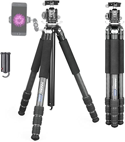 Kolfiberstativ-INNOREL GT284C Professionellt kompakt stativ för DSLR Camera Heavy Duty Stand med låg tyngdkraft mittkulhuvud och specialformad mittpelare 1,14 tum/29 mm rör Max belastning 44lbs/20kg
