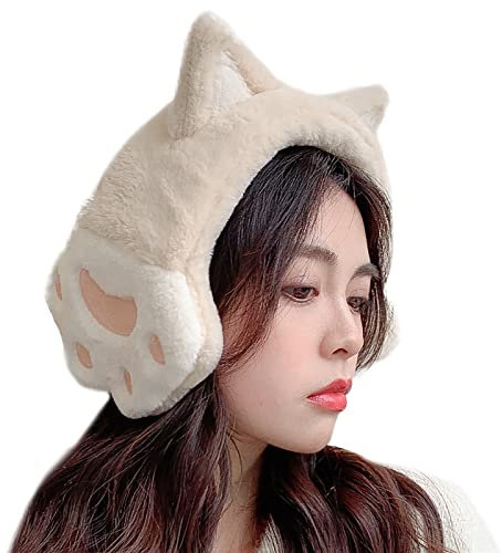 Ohrenschutz Katze Form Ohrenschützer Damen Ohrenwärmer Studenten Earmuffs Weich Verstellbar Ohrwärmer Warm Halten Earwarmer Süß Ohrenwärmer Gemütlich Plüsch Earband Outdoor Earwarmer Winter