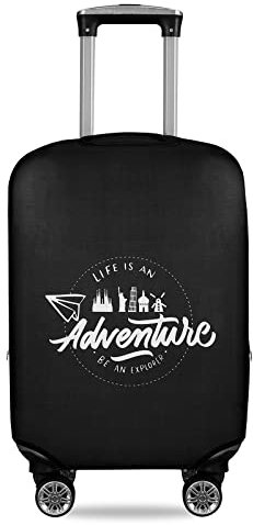 KENOBEE Kofferhülle, Elastisch Reise Kofferschutzhülle Kofferabdeckung Gepäck-Schutzhülle für 26-29 Zoll Koffer, Life is an Adventure