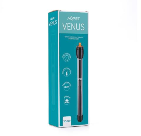 AQPET Venus Splittersäker glasakvarievärmare justerbar termostat, 300 W, längd 38 cm