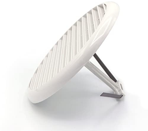 La Ventilazione TUP816RB - Rejilla de plástico universal con malla antinsecto y muelles, color blanco, diámetro 175 mm
