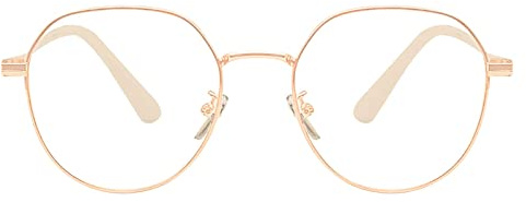 KAEOISFU Retro Ovalem Metall Rahmen Lesebrille für Damen und Herren, Modischer Roud Blaulichtfilter Computer Lesebrillen
