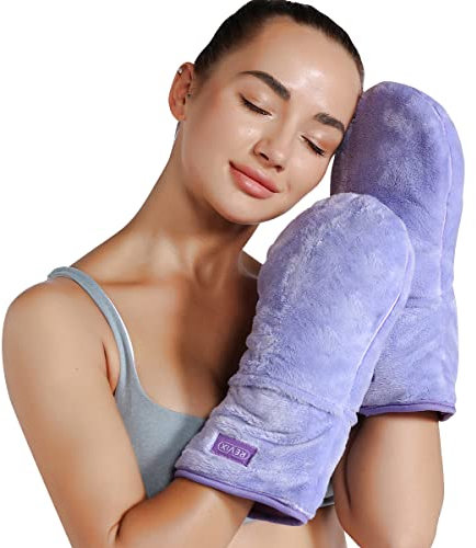 REVIX Microwavable Heating Mittens for Hand and Fingers to Relieve Arthritis Pain Heated Hands Mitts Warmers 1 Pair, Unscented
