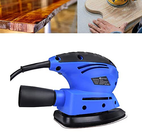 Mouse Corded Sander, Electric Wood Sander, 12000 RPM 130W Detail Sander with Dust Collection System for Home Decoration, Compact Multi-Sander, 2M Power Cord & 6Pcs Sandpapers