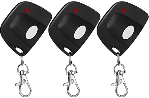 Kingdder 3 Pieces Gate Opener Remote Compatible with Multicode 300mhz 10 Dip Switch 3089 3060 3070 Garage Door Opener Remote Control with Keychain(Black, White)