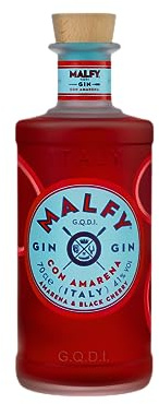 Malfy Gin con Amarena, fruchtiger Super Premium Spirit mit Amarenakirsche, Schwarzkirsche, Wacholder und Zitrone, Italienischer Aperitivo, Aperitivo, 41% vol, 700ml
