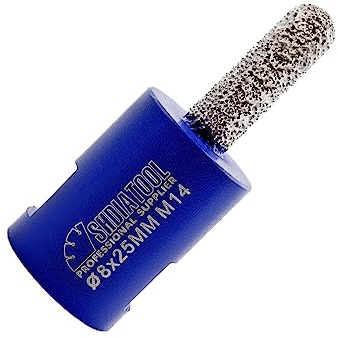 SHDIATOOL Diamond Mortar Raking Bit - 8 mm x 25 mm, M14 Thread Diamond Mortar Cutter for Old Mortar, Blown, Damaged Brick or Natural Stone Removal