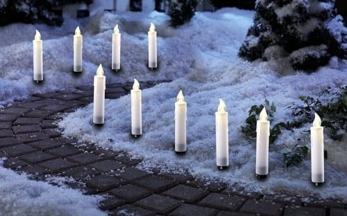 Luna24 simply great ideas... LED Solarleuchte Kerzen, 10-teilig, Dekoration Garten, Solarlampe, Gartenstecker, Solarleuchte, Lichterkette und schöne Deko nicht nur an Weihnachten.
