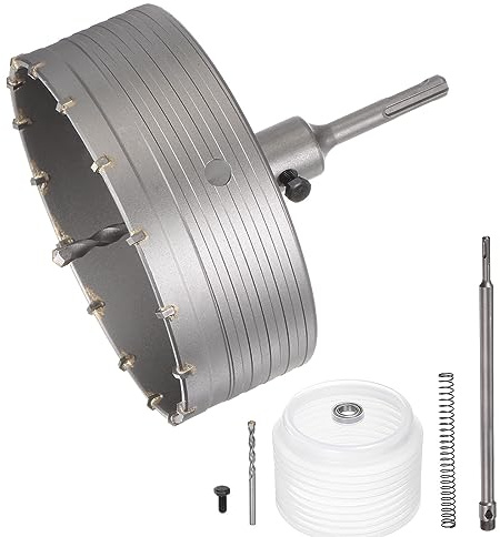 QUARKZMAN Cemento Foro Sega 160mm / 6.3 Diametro Carburo Punta Taglierina Rotondo Gambo per Calcestruzzo Cemento Mattone Pietra Muro