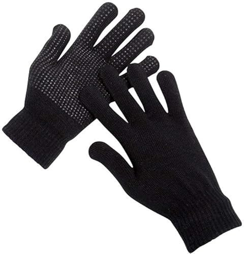 COSHAL® Gants magiques chauds et extensibles pour adultes - Avec poignées en pointillés - Unisexe - Pour homme et femme - Antidérapants - Pour le sport, l'escalade, la randonnée, l'équitation, la
