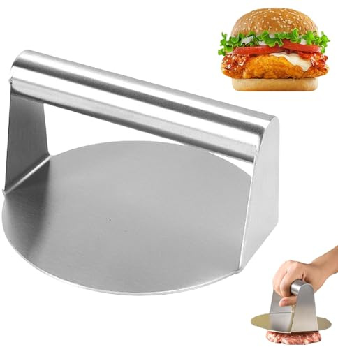 aqlbhz Burgerpresse Edelstahl Hamburgerpresse Burger Smasher Smash Burgerpresse Speckpresse Smash Burger Kit Burgerpresse Gusseisen Kochzubehör für BBQ Hamburger Steak Paninis Fladenbrot