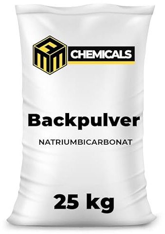 MRM CHEMICALS Natron Pulver 25kg Natriumbicarbonat Backnatron Backsoda Baking Soda für Lebensmittel Reinigen Haushalt Küche Wäsche, Lebensmittelqualität, Ohne Zusatzstoffe, GroßPackung