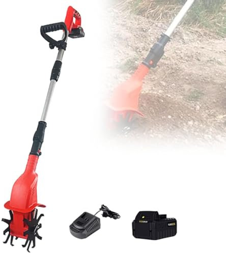 Ostreemaner Motozappa Elettrica, Carica Rapida 20 V, Motozappa da Giardino Senza Fili, Motozappa Elettrica Potente per Prato, Larghezza di Lavoro 32 Cm/profondità di Lavorazione 25 Cm,4000mA×1