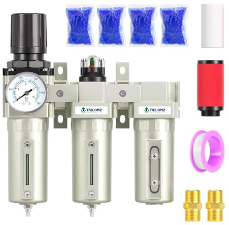 TAILONZ PNEUMATIC 0-1,6MPA 3/4” BSP Filtro terziario industriale per particolato, filtro a coalescenza, essiccatore e regolatore d'aria (manuale).