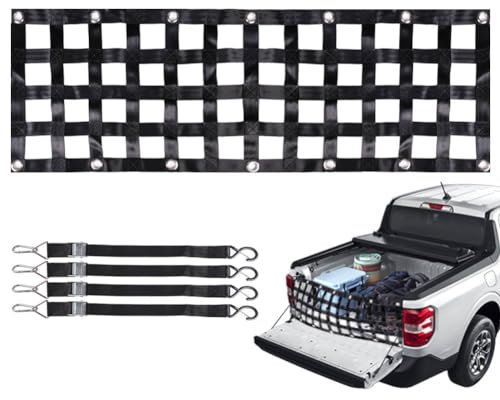 heninhill Gepäcknetz für Pickup LKW, Ladeflächennetz Heckklappe Frachtnetz zur Ladungssicherung für Pickup LKW Anhänger (137x45cm)