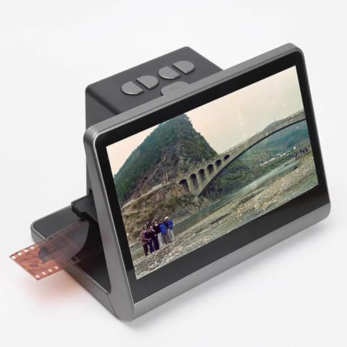 Vituord Scanner per Pellicole E Diapositive da 48 MP, Scanner per Pellicole Digitale all-in-One, con Schermo LCD da 7 Pollici, Memoria Integrata da 16 GB, Converte Negativi 135/110 in Foto JPEG