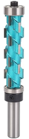 Broca para Rebajadora de Corte al Ras, Vástago de 12 Mm Espiral de Doble Cojinete Longitud de Corte de 65 Mm Broca para Rebajadora en Espiral para Paneles de Madera Maciza