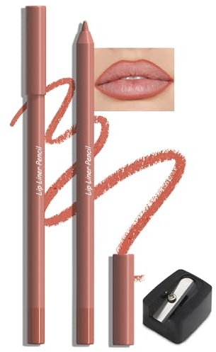 Jutqut 2Pcs Matte Lip Liner with Sharpener, Wasserfester & Langanhaltender Lippenkonturenstift, Smudge-proof Lipliner, Soft Texture Lip Liner Pencil, Precise Application & Contouring