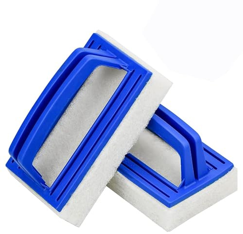 2 Stück Pool Schwamm Bürsten, Poolreinigung Handschrubber, Schwimmbad Bürste mit Griff, Griff Schwimmbadbürste, Pool Handbürsten, Pool Reinigungsbürste, Moos Entfernen für Spa, Badewannen Pool