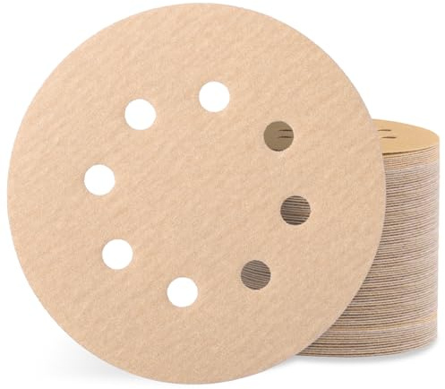 Sztaoip Dischi Abrasivi 125 mm – 100 Pezzi Carta Abrasiva Grana 320 con 8 Fori per Levigatrice Orbitale Legno Metallo Vernice