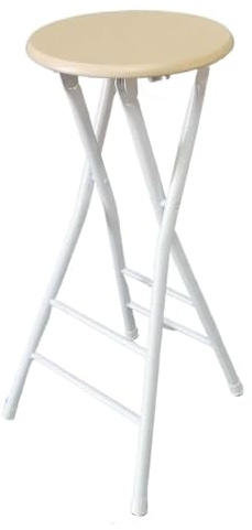 Sgabello alto pieghevole da bar senza schienale, sedia portatile con poggiapiedi, ideale per casa, campeggio e sale giochi, altezza seduta 80 cm