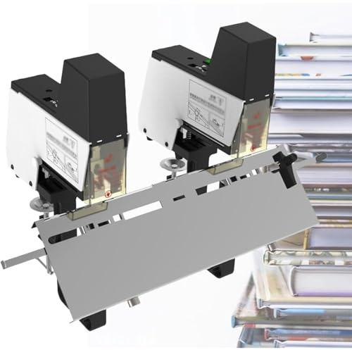Grapadora eléctrica automática con pedal, diseño de sillín de doble cabeza, niveles de fuerza ajustables, ideal para el hogar, la oficina y uso educativo