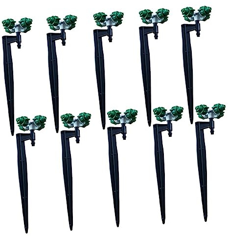 Watering System Garden Rotating Sprinkler for Grass Lawn Irrigation with Easy Installation Plastic Stake Sprinkler Nozzle Set 10 Piece