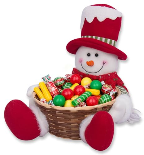Vlecexs Aufbewahrungskorb Schneemann Weihnachts Süßigkeitenkorb Handgeflochtener Gewebter Korb Süßigkeitenkorb Tisch Schreibtisch Bartheke Weihnachten Schreibtisch Deko Party Hotels