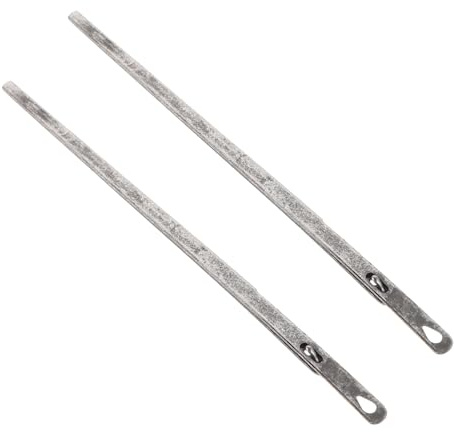 DOITOOL 2piezas Agujas De Cuero Metálicas Resistentes Con Doble Ojo Fáciles De Enhebrar Para Proyectos De Costura Manual y Reparación De Cuerdas Exteriores Paquete De Unidades Portátil Par