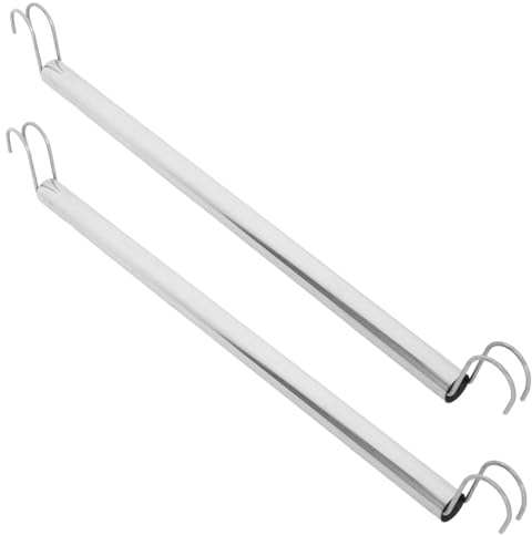 SOIMISS 2 Pezzi Asta Appendiabiti in Acciaio con Ganci Barra Resistente per Armadio e Lavanderia Supporto per e Accessori per Balconi e Bagni