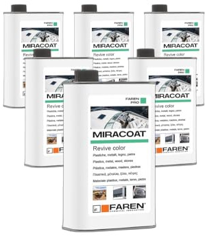 Faren MIRACOAT, Protettivo e Rigenerante,Ravviva Colore, per Plastica, Marmo, Granito, Pietra, Cemento, Metalli Lucidati e Cromati, Senza Siliconi, 500ml (6)