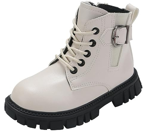 Bottes d'hiver pour femmes et enfants, chaussures tendance, talon épais, semelle souple, bottines décontractées, confortables et respirantes, blanc, 34 EU