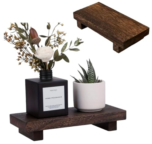 Wood Decorative Dispenser for Display,Rustic Bathroom Counter,Small Pedestal Riser Plant Stands Kitchen Sink Organizer,Wood Riser Pedestal Holder for Home Decor (Brown,7.5x3.5x1.6inch)