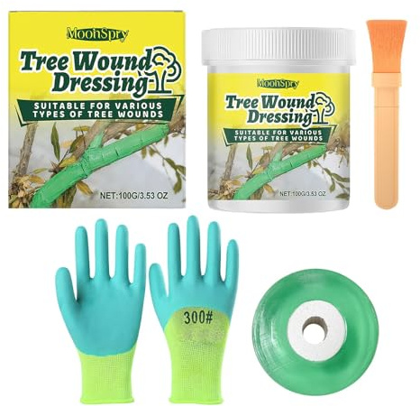 exatta Wundverschluss für Bäume,Für Gartenpfropfen, Ziergehölze, Bonsai, Fördert Die Wundheilung, Bildet Schnell Einen Schutzfilm, mit Veredelungsband(2cm Breite) und Handschuhe