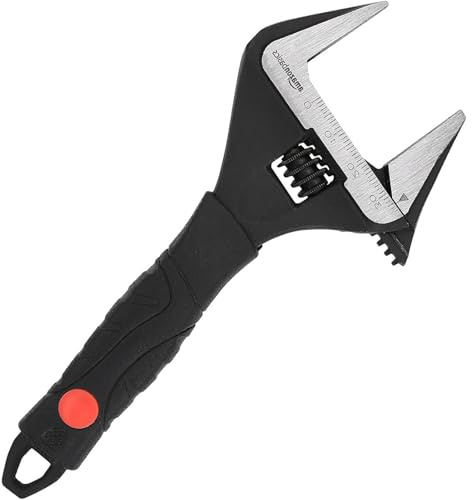 HengChen Adjustable Wide Jaw Wrench for Plumbing with Soft Grip (16.1 cm x 7.2 cm x 1.5 cm)