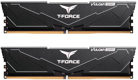 T-FORCE VULCAN DDR5 - Memoria para juegos de escritorio de 32 GB (2 x 16 GB) 6000 MHz CL30, certificación Intel XMP 3.0 y AMD EXPO, overclocking con un solo clic, refrigeración PMIC, ECC en troquel
