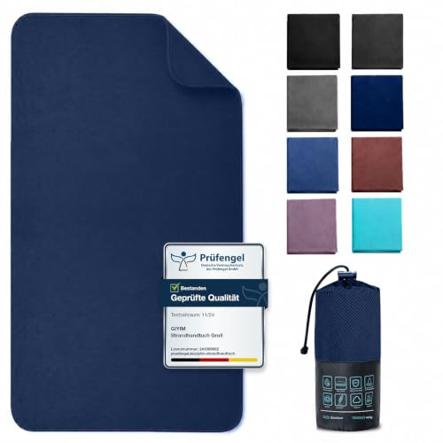 Giyim Mikrofaser Handtuch - Kompaktes Schnelltrocknendes Fitness & Sport Microfaser Handtücher 100x200, Saugfähig als Sporthandtuch, Strandtuch, Saunatuch, Badetuch und Reisehandtuch mit Tasche