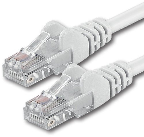 1aTTack.de 1x 1m Câble Réseau Cat6 Cat 6 - RJ45 Ethernet LAN DSL Routeur Modem - Blanc