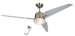 CasaFan ECO AVIATOS 132 BN-SI Flügel silber Deckenventilator | Rotorblatt-Ø 1320 mm, Lack alusilber / Chrom gebürstet
